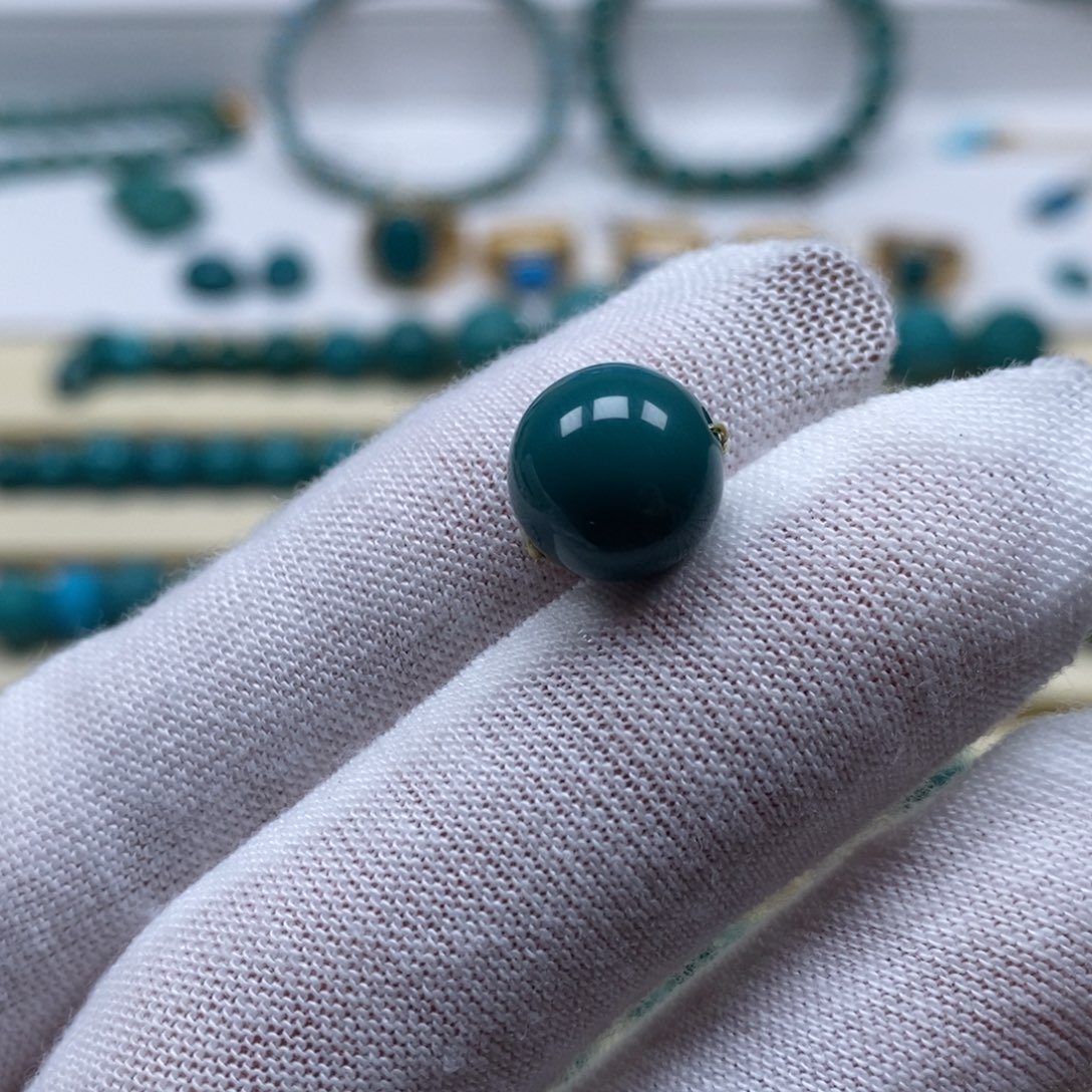 绿松石未镶嵌珠宝奇石圆珠10.3mm