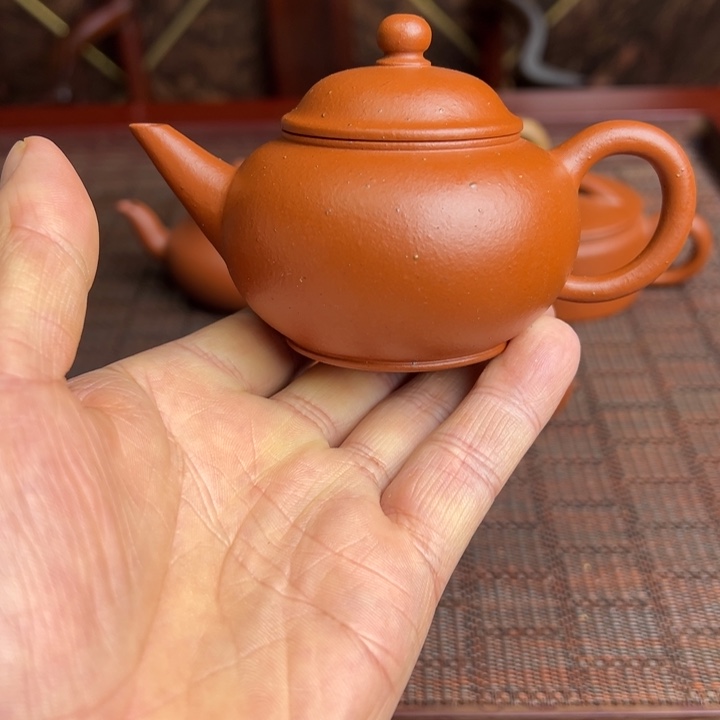 紫砂茶壶黄龙山朱泥、生矿半手工