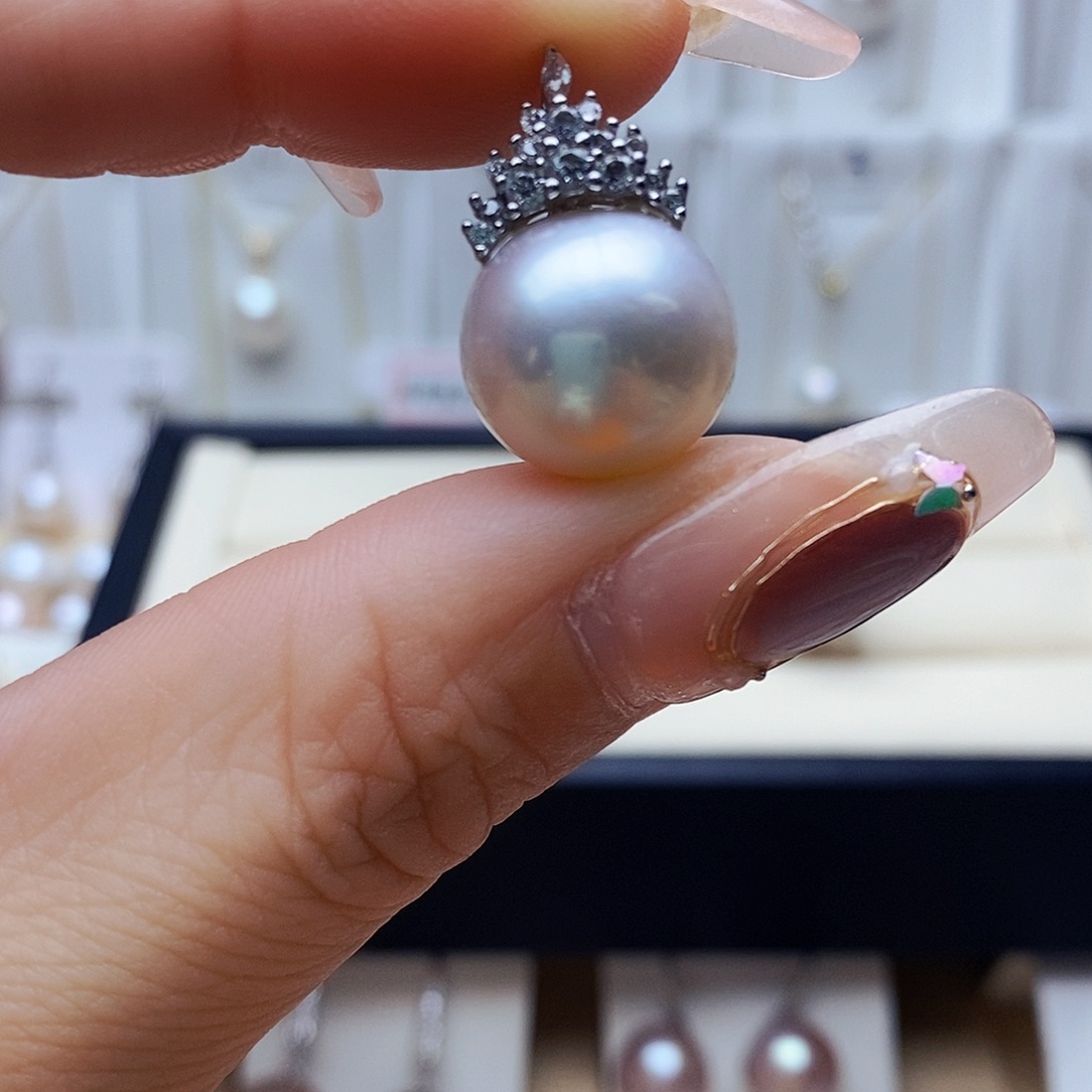 淡水珍珠吊坠(赠链)银S925镶嵌用****5