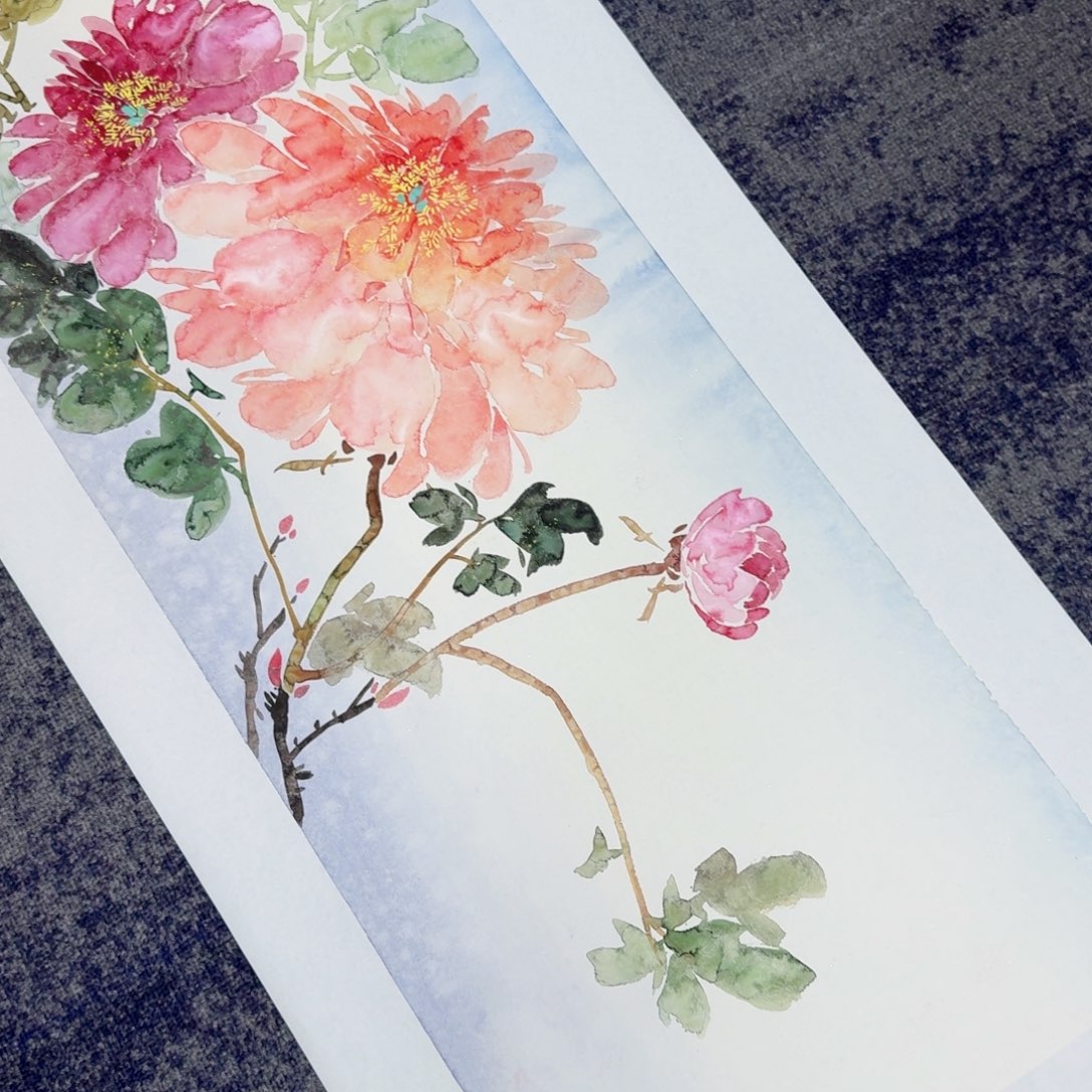 国画纯手绘山水花鸟