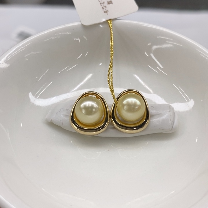 银S925镶嵌耳饰海水珍珠8-9mm