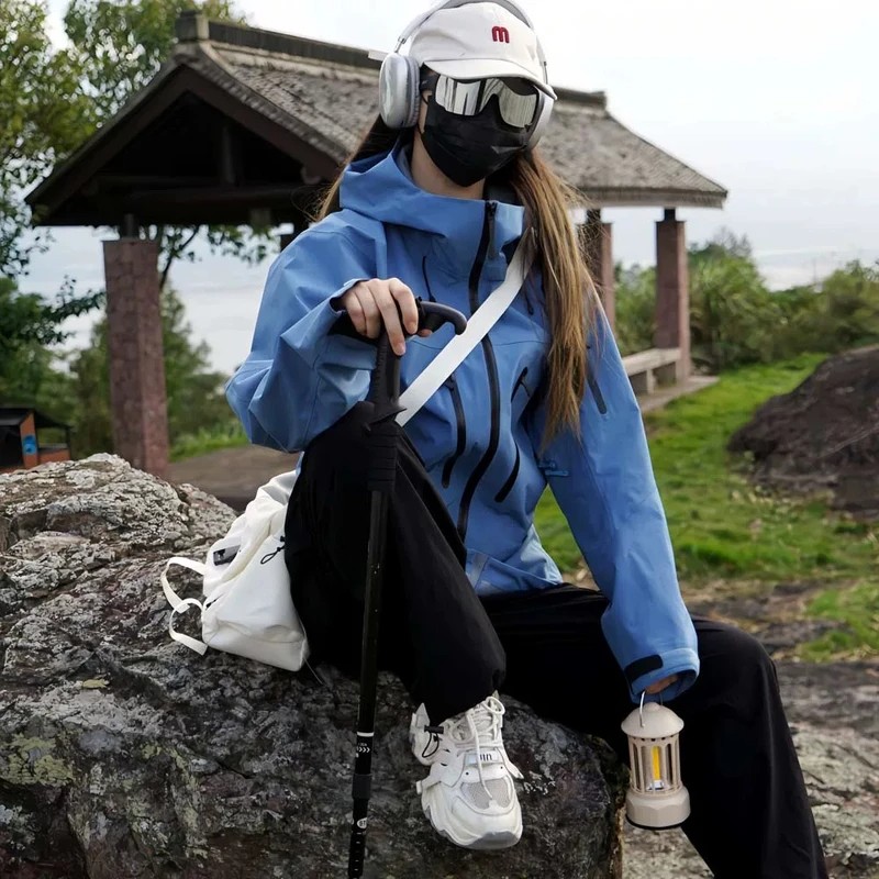 七代溢胶男女同款户外运动硬壳冲锋衣