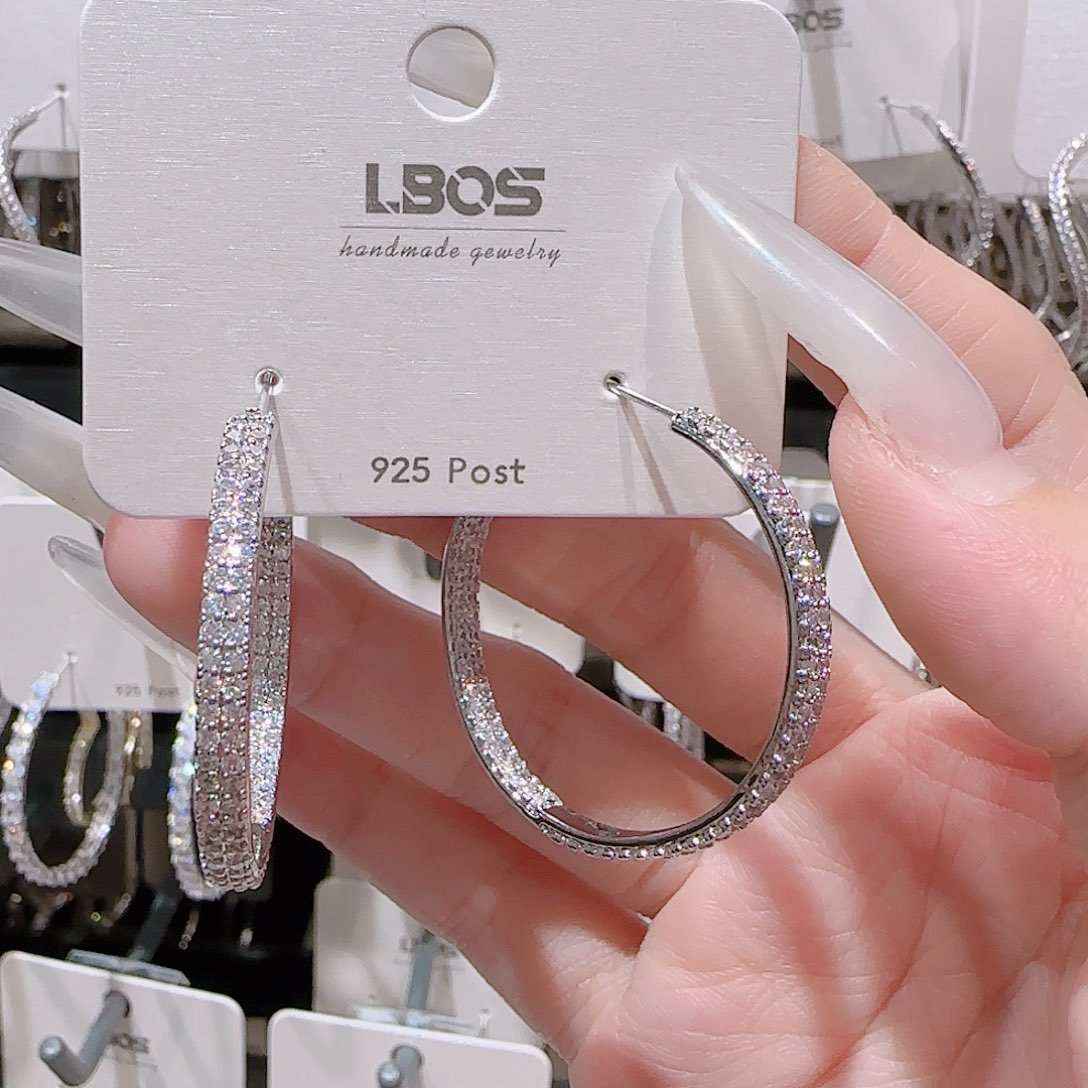 锆石铜合金925银耳环