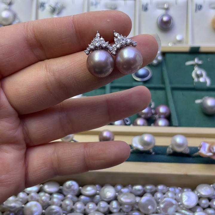 淡水珍珠耳饰合金