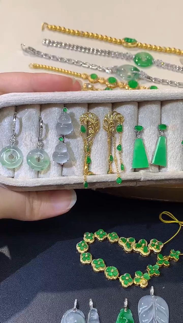 【彩虹盘】翡翠耳饰-18K金-多样性发一件-YX28|CXQ21