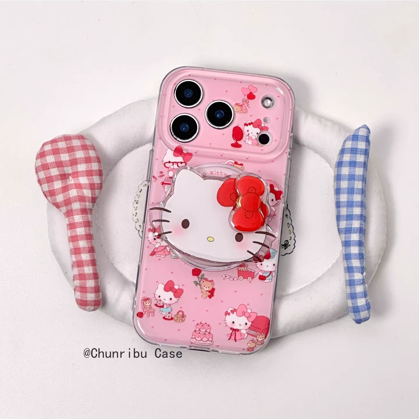 ins粉色波点kitty小熊玫瑰花适用苹果17/16promax手机壳磁吸15/14