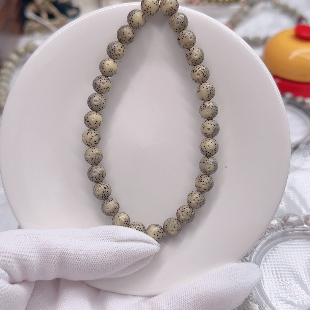 星月菩提手串原生态石玉正月高抛同枝海南料圆珠8手持