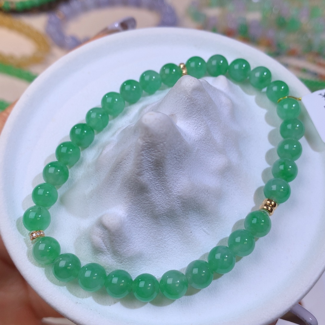 定制翡翠未镶嵌6位数金丝绿同料 宠粉价