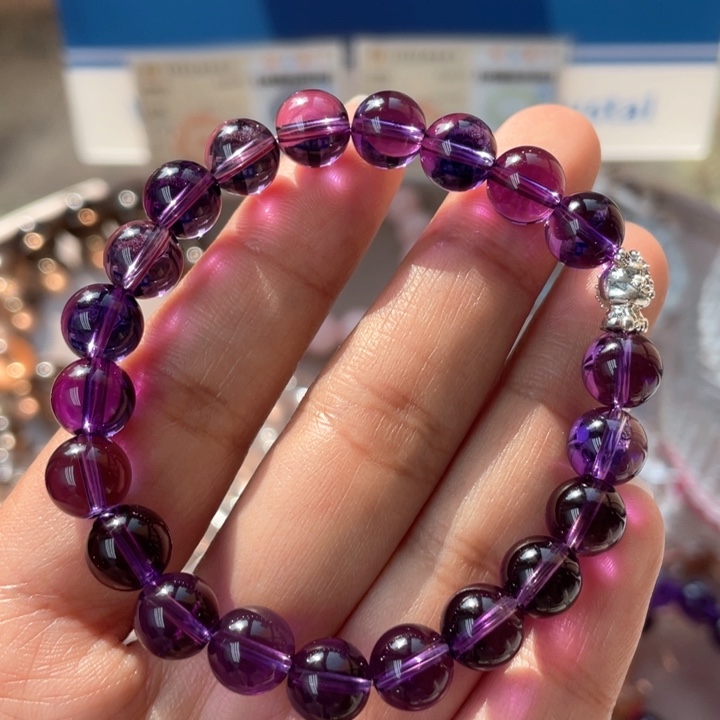 水晶手串未镶嵌紫水晶