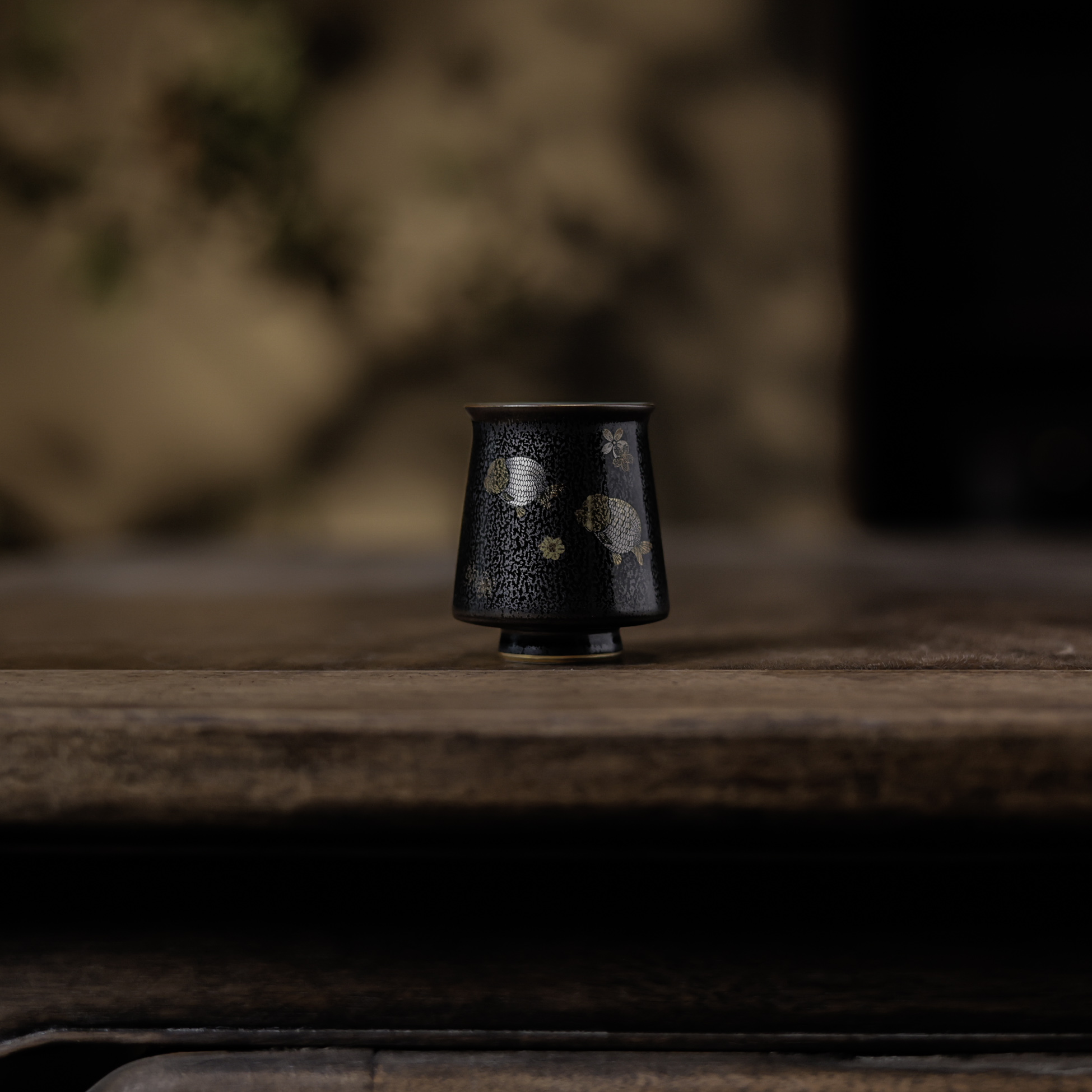 【小田甄陶】花蕾杯~鎏金天目《富贵有余》(Q8211)