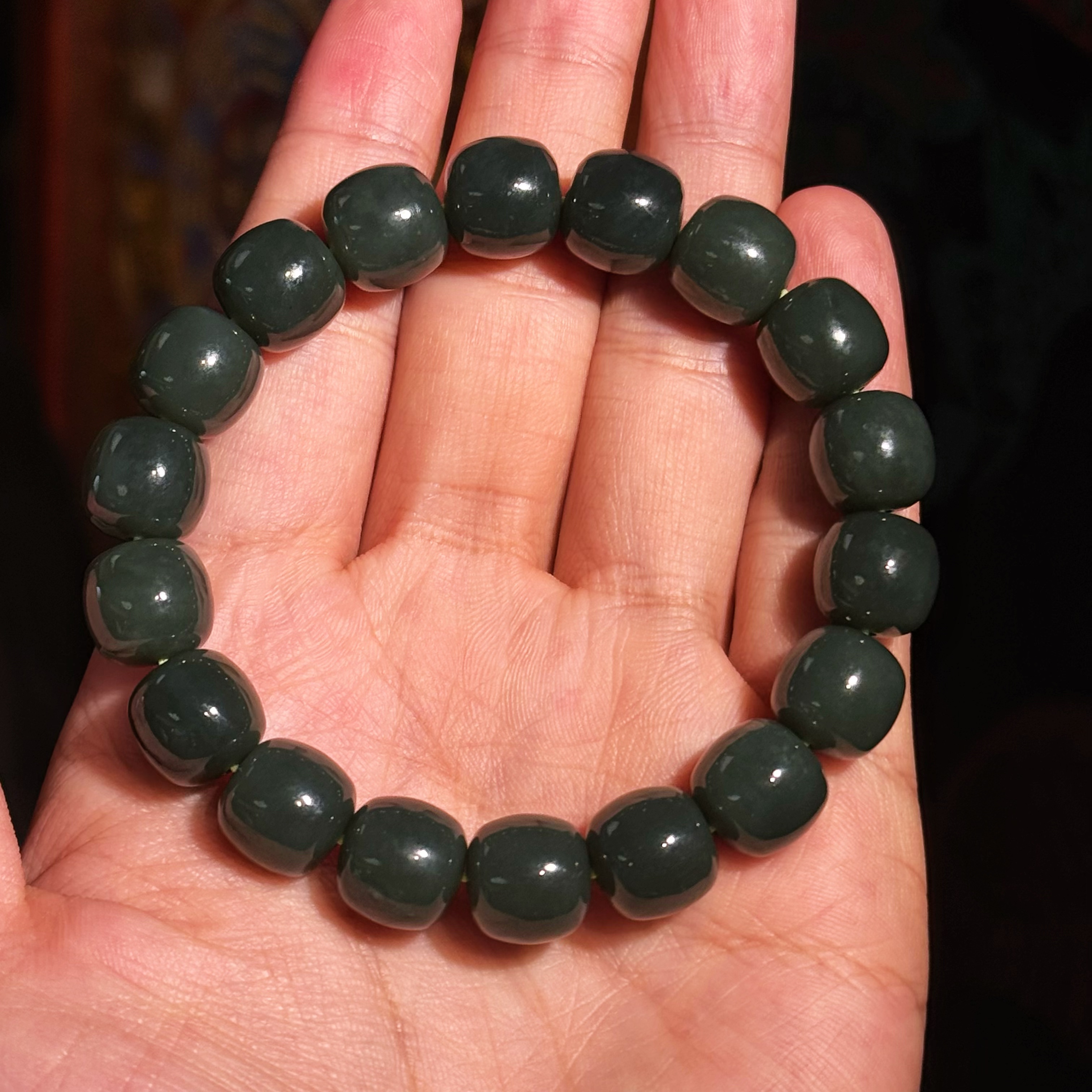 小天出品·超福利且末蓝12M老型和田玉手串（THTY6933多样性发一件）