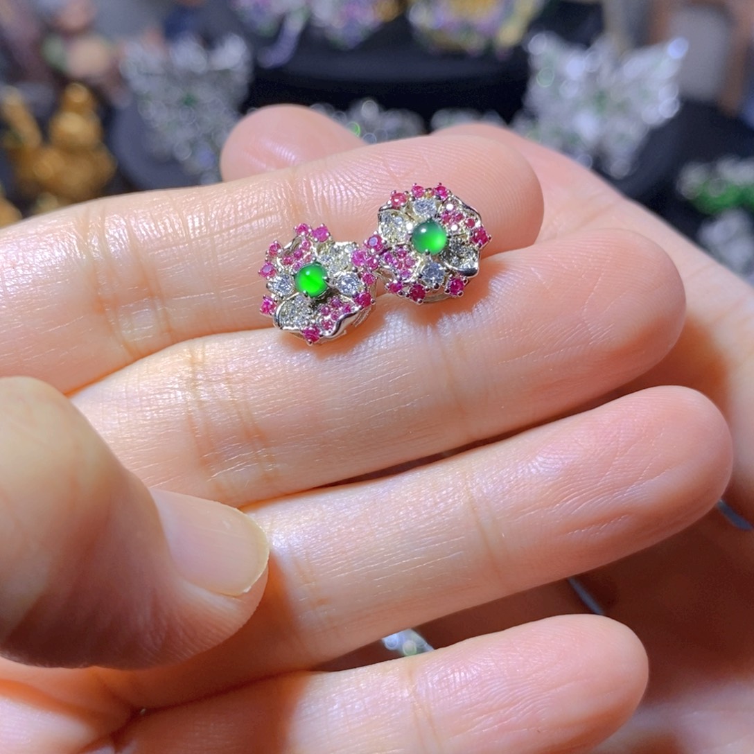 翡翠银S925镶嵌颈饰天然翡翠