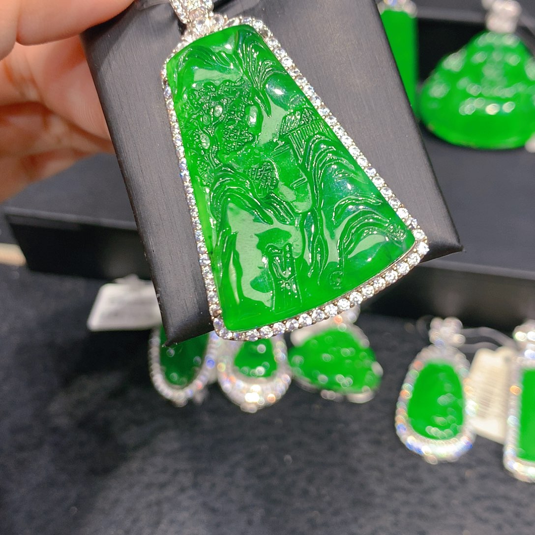 颈饰银S925镶嵌翡翠00002