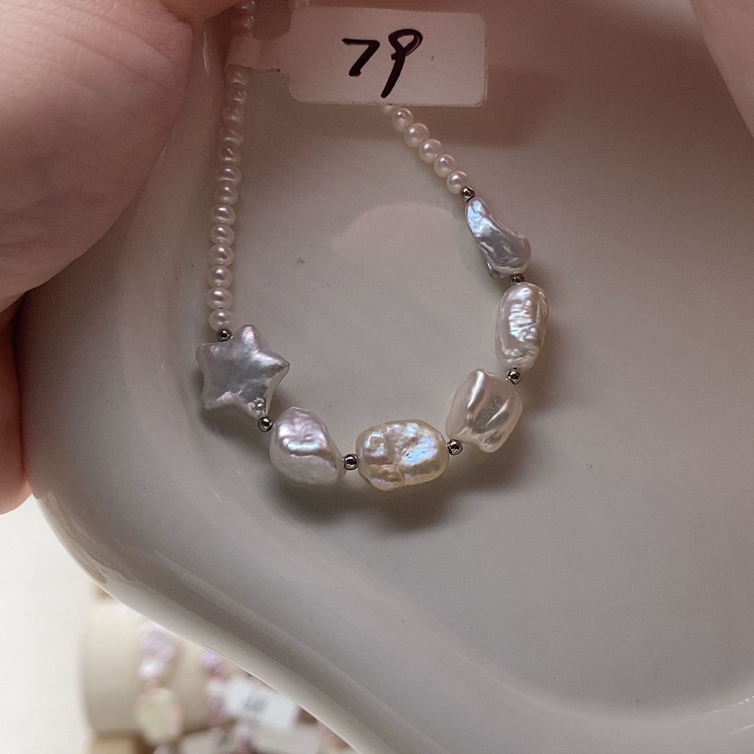 淡水珍珠银S925镶嵌颈饰