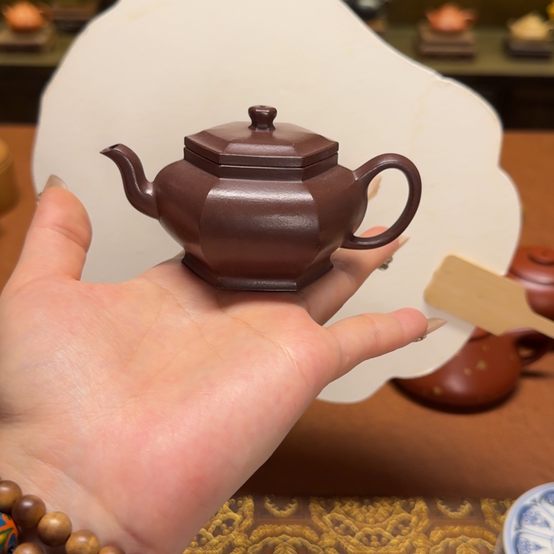 紫砂茶壶100cc，老紫泥，全手工制作
