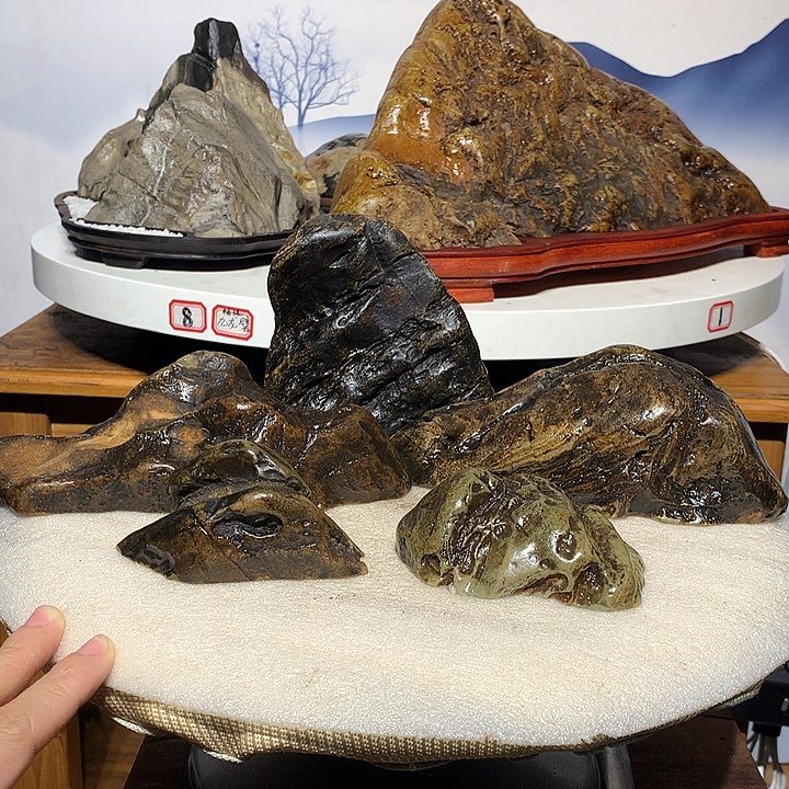 无花朵九龙壁摆件天然奇石