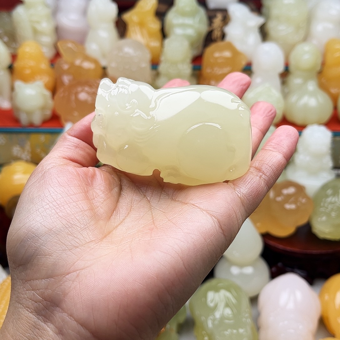 小***羊石材貔貅手吧摆件