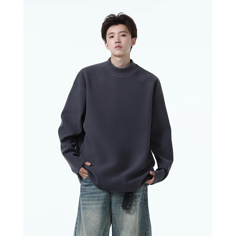 贵芙雅加绒加厚德绒打底衫男冬季内搭舒适保暖半高领打底衫高级感