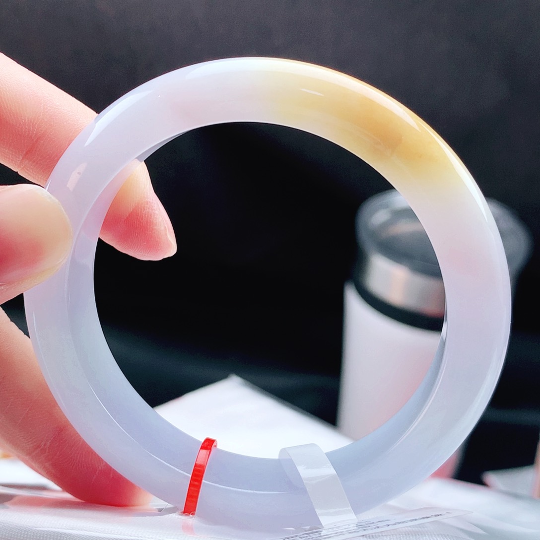 未镶嵌手镯翡翠56圈冰黄