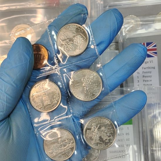 普通金属币2000年州币五枚套