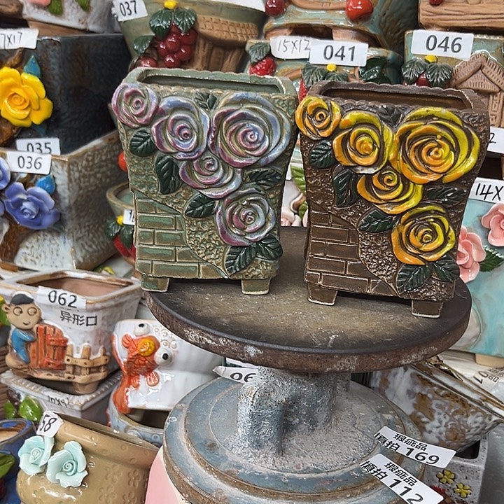 紫砂花盆粗陶材质多肉花盆