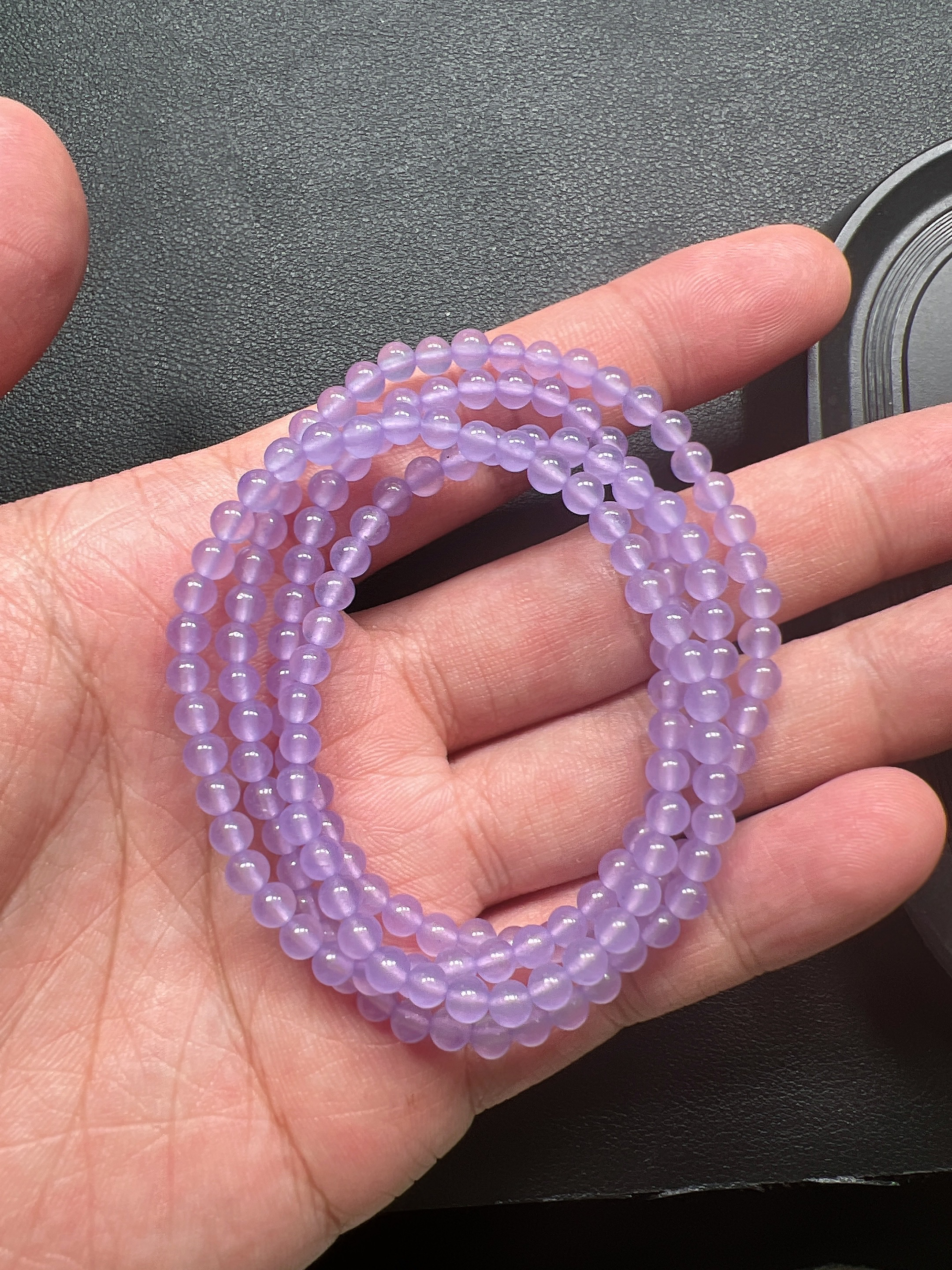 2444号缅料冰种紫罗兰项链卡4 四圈随机发一件多样性小米珠