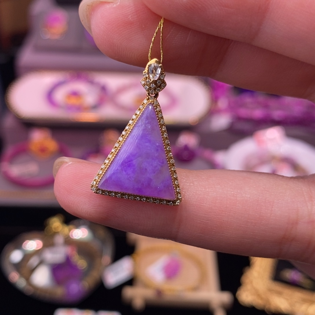 苏纪石（舒俱来）18K金镶嵌吊坠(不含链)