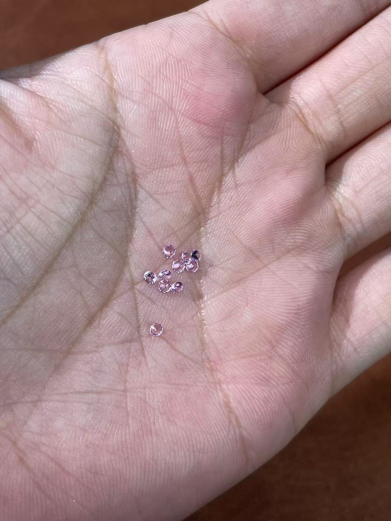 超闪高精品淡紫紫咖色与干枯复古玫瑰色尖底钻混合美甲钻