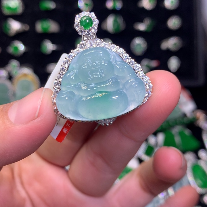 【闪购商品】翡翠颈饰银S925镶嵌天然翡翠