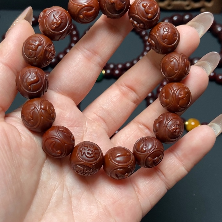 核桃手串/手链山****、猴头玉华串
