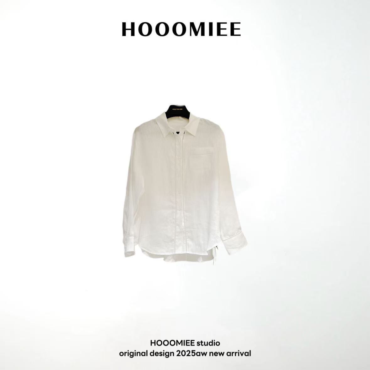 Hooomiee100亚麻夏季轻薄夏日女士衬衫Y6-7