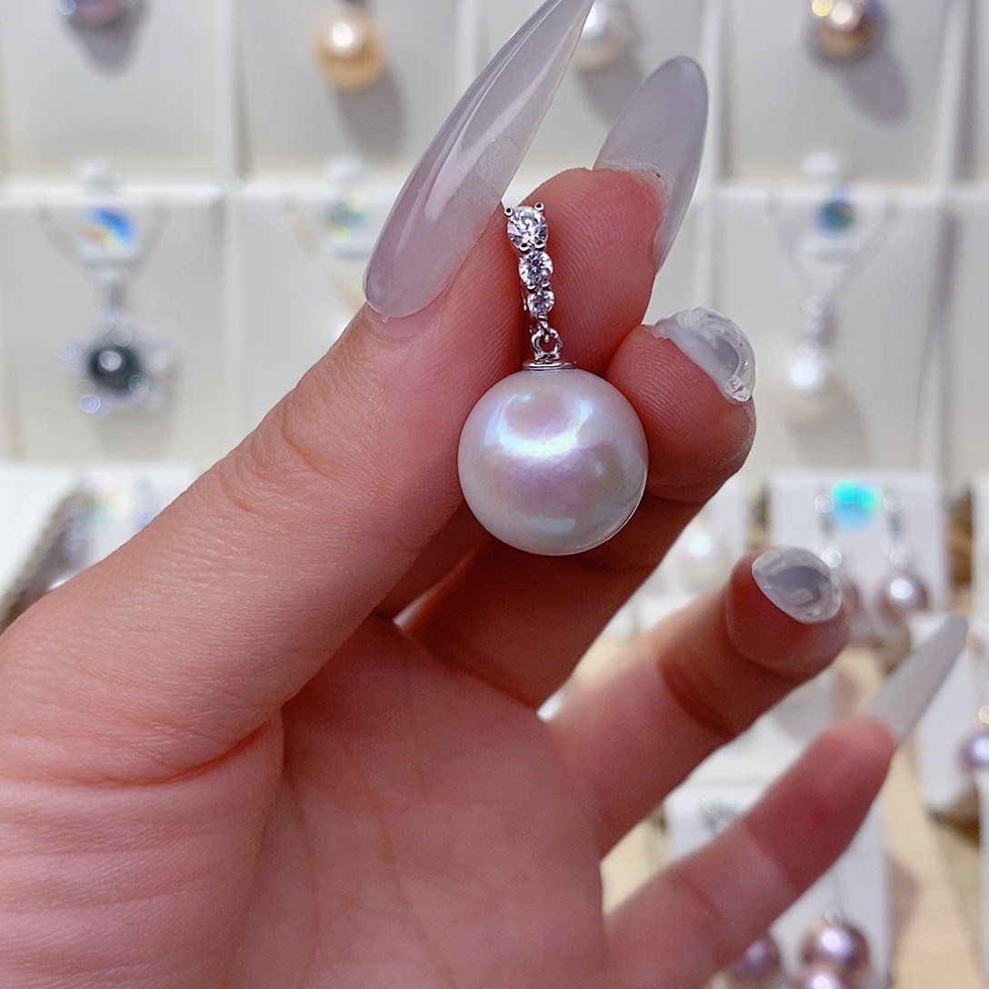 *****淡水珍珠银S925镶嵌吊坠(不含链)14➕