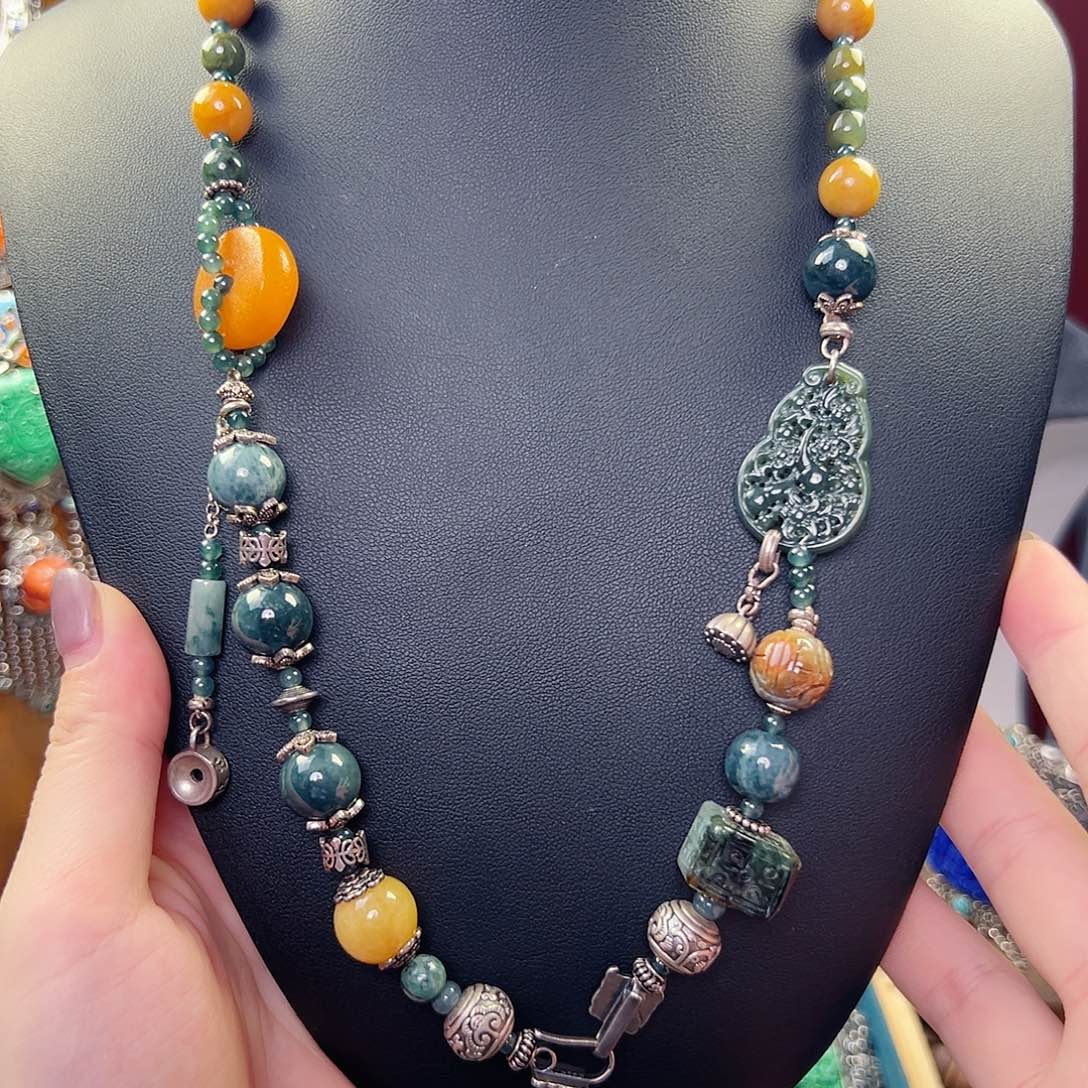 翡翠未镶嵌项链项链