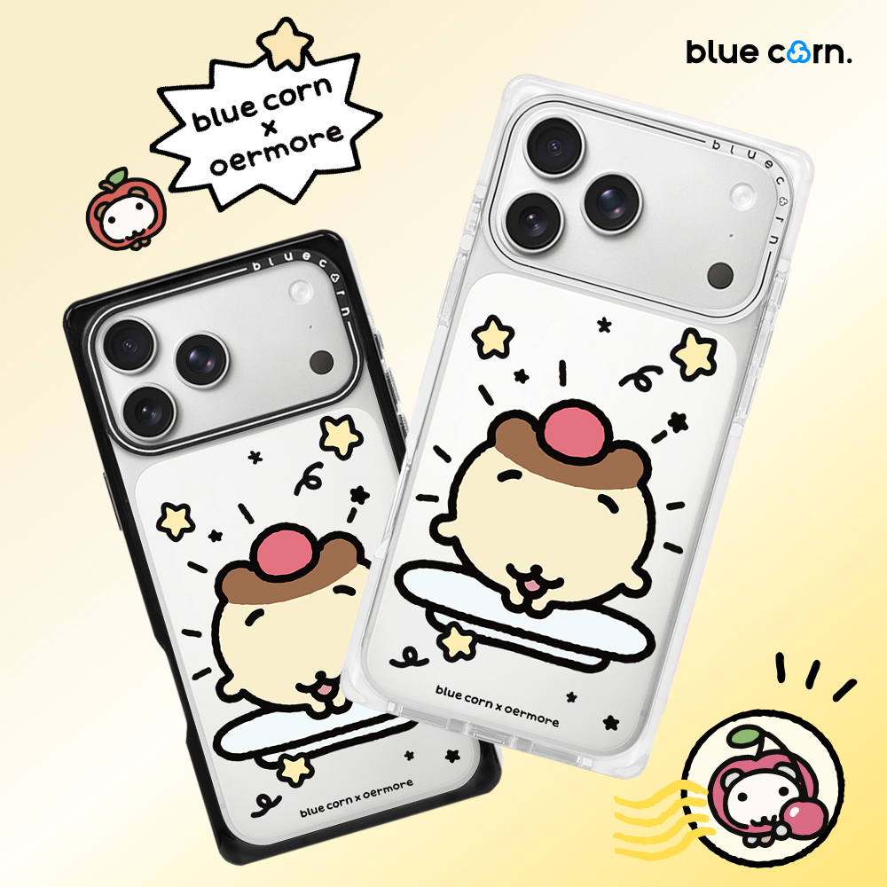 蓝色苞米联名朱小仓 是布丁呀适用于iPhone17/16/15ProMax手机壳