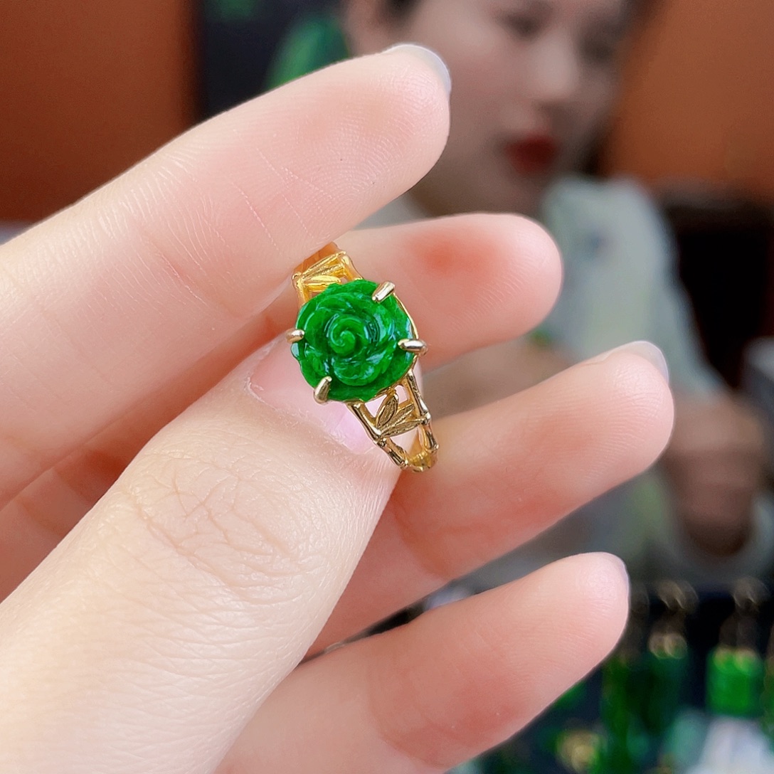 翡翠银S925镶嵌耳饰