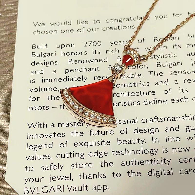 18K金南非天然真钻裙子项链（高版）红色 真金真钻镶嵌上下裙子项链