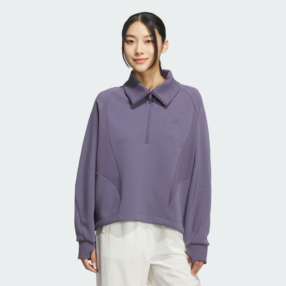 【滔搏联动】adidas阿迪达斯女子W HALF ZIP SWT针织无帽卫衣KF2545