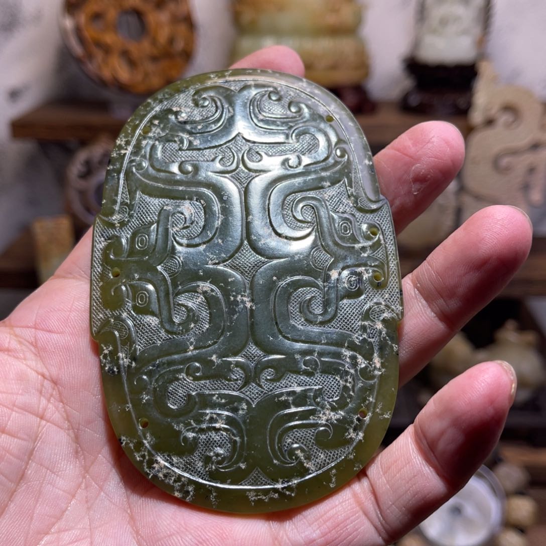 和田玉未镶嵌挂件大****9