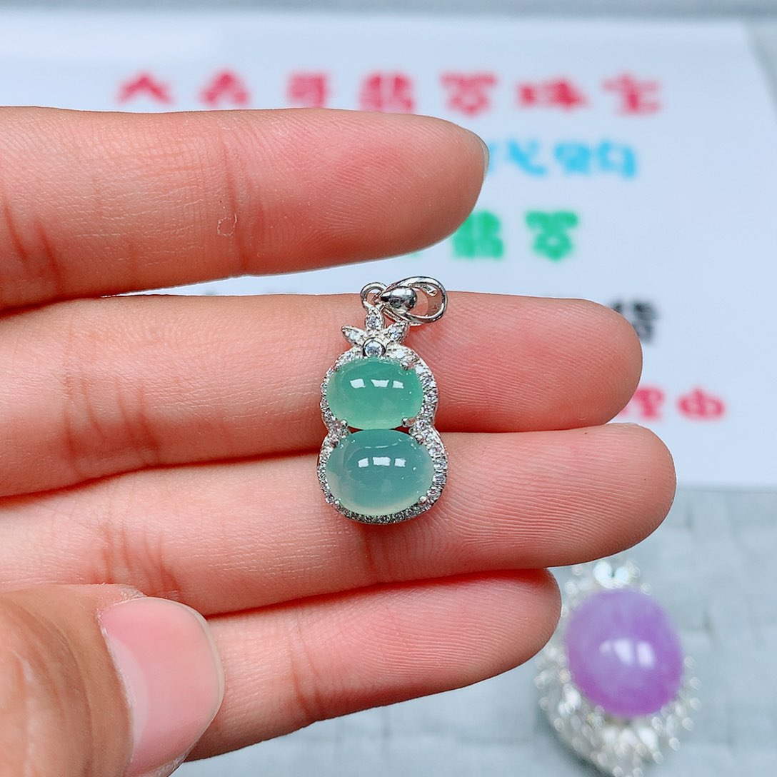 翡翠银S925镶嵌吊坠(赠链)184号
