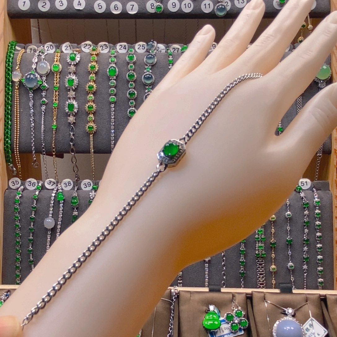 颈饰银S925镶嵌翡翠翡翠手链