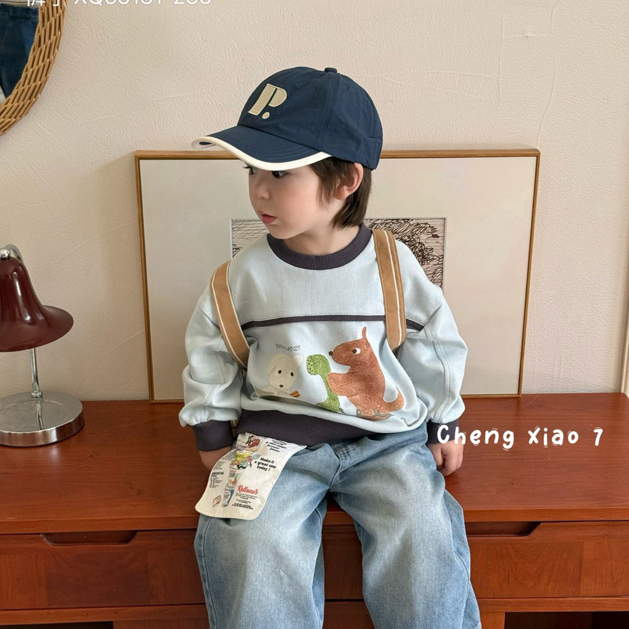 【小里物童品】橙小7正版男童卫衣儿童秋装2025橙小7洋气牛仔裤