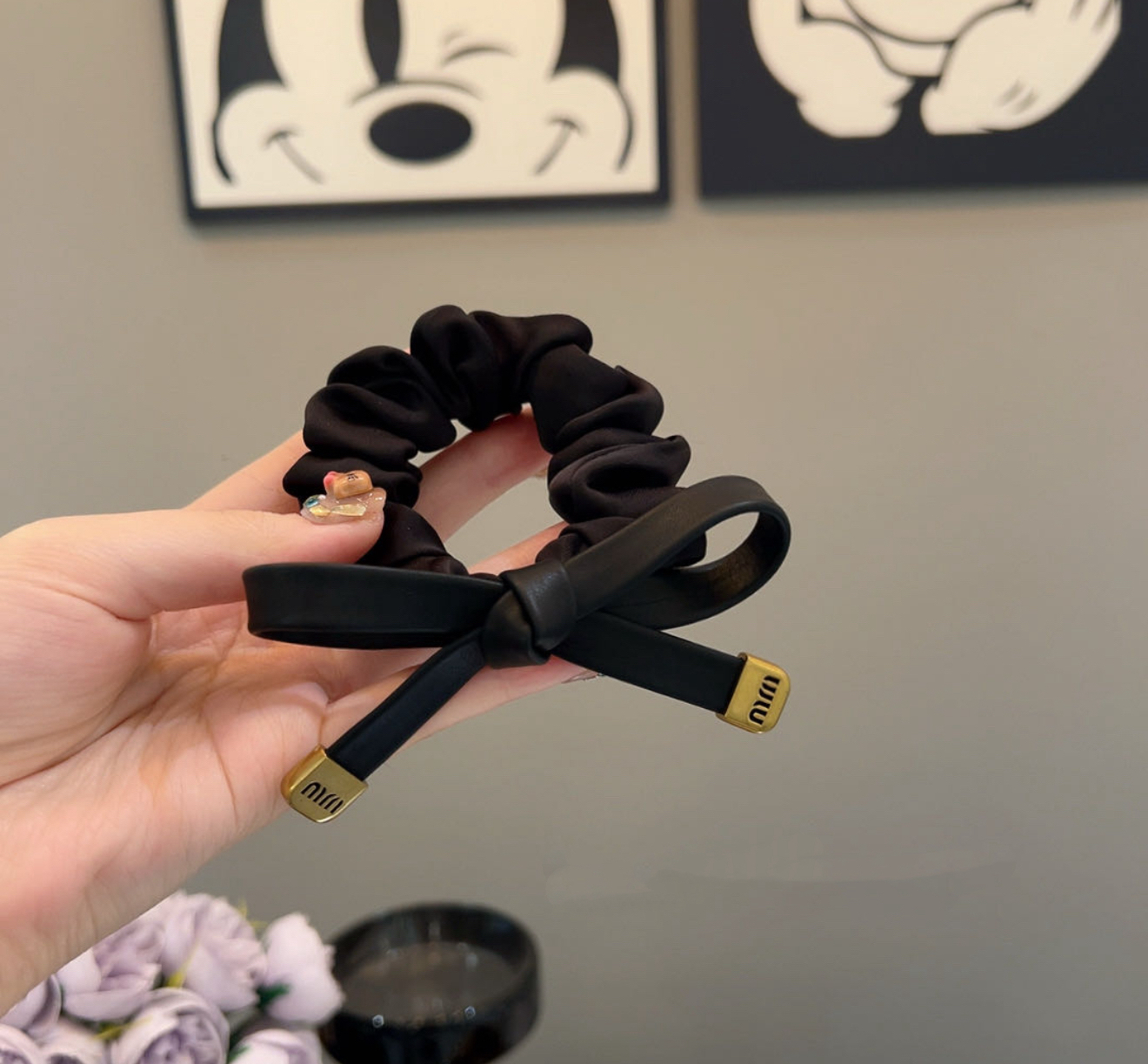 高品质皮蝴蝶结发圈