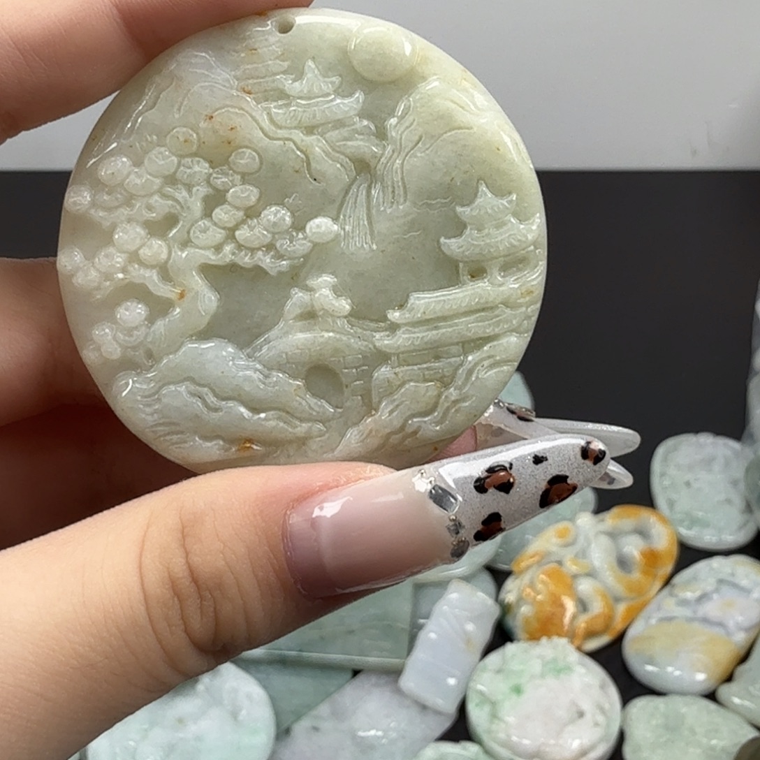 翡翠未镶嵌耳饰翡翠