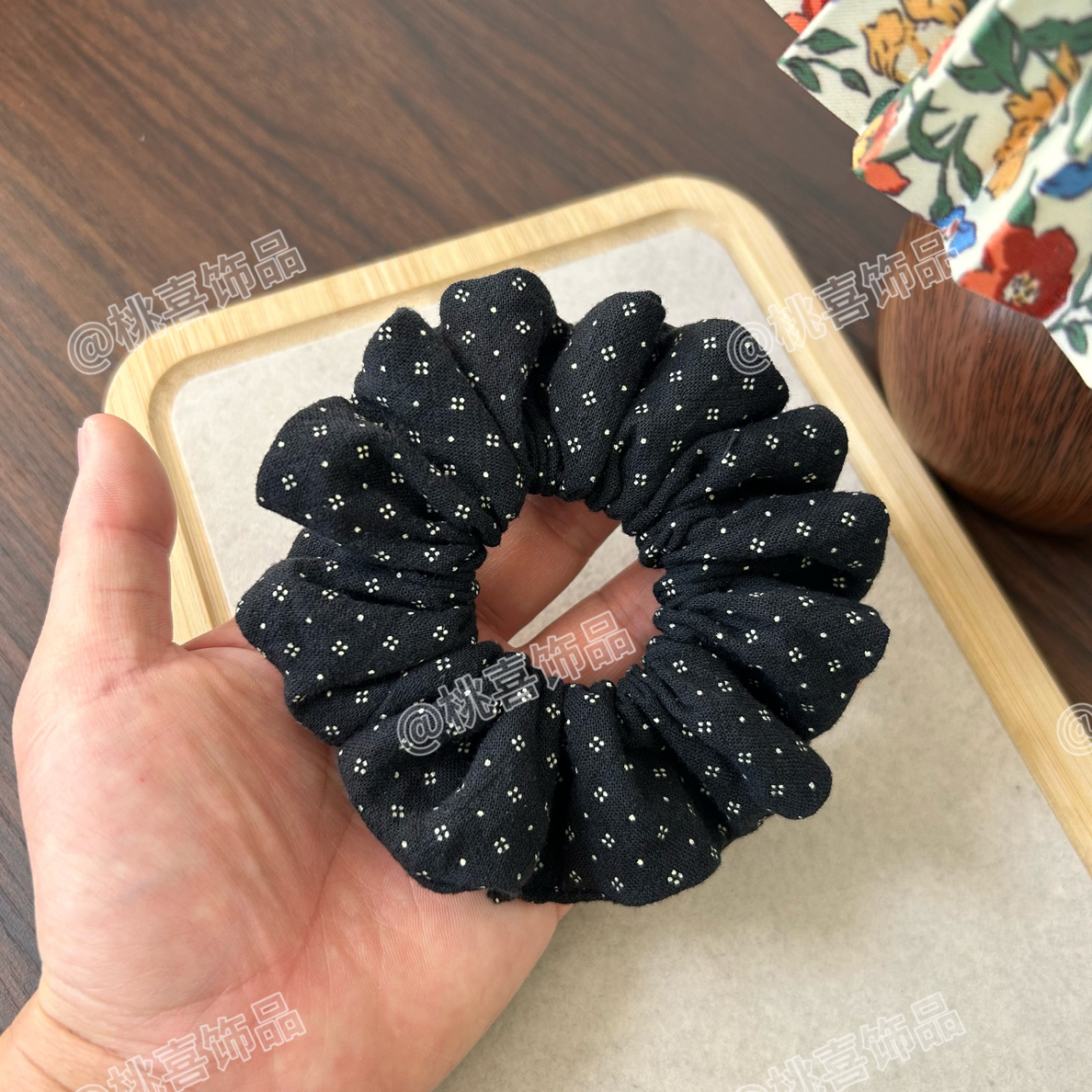 黑色四叶草发圈 ins风 甜美发饰 头绳