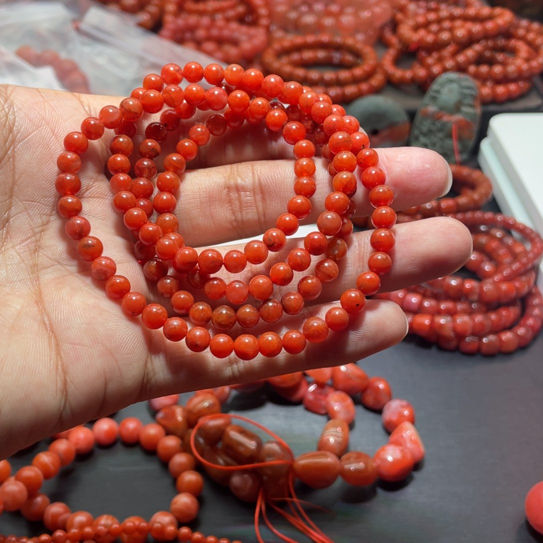 南红玛瑙手链未镶嵌