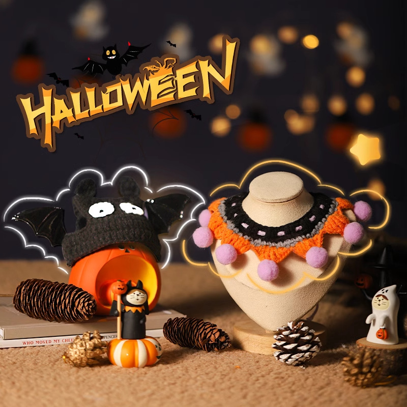 猫咪衣服小猫万圣节围脖宠物布偶猫配饰猫猫帽子狗狗围兜可爱项圈