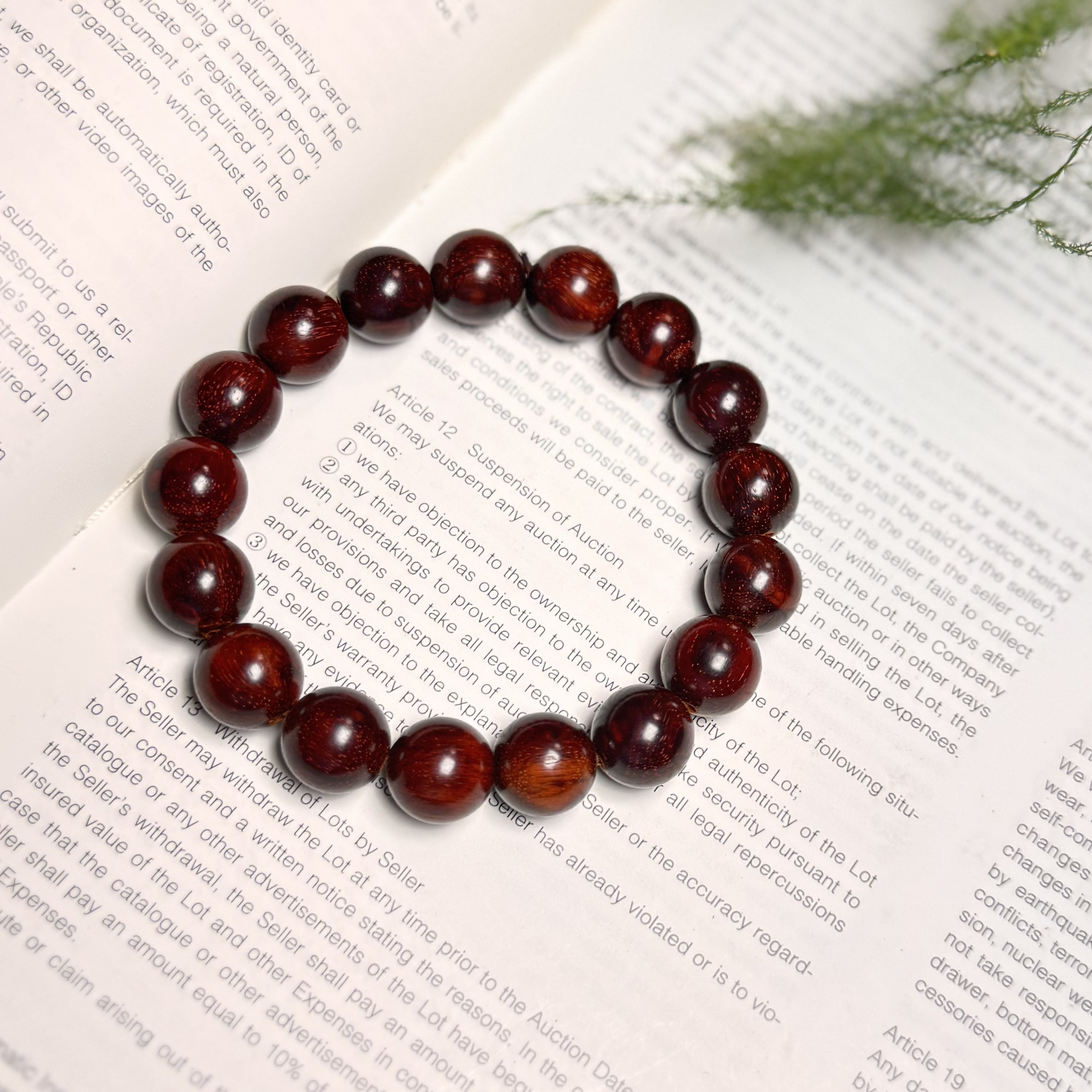 【识木甄选】印度小叶紫檀12mm单圈