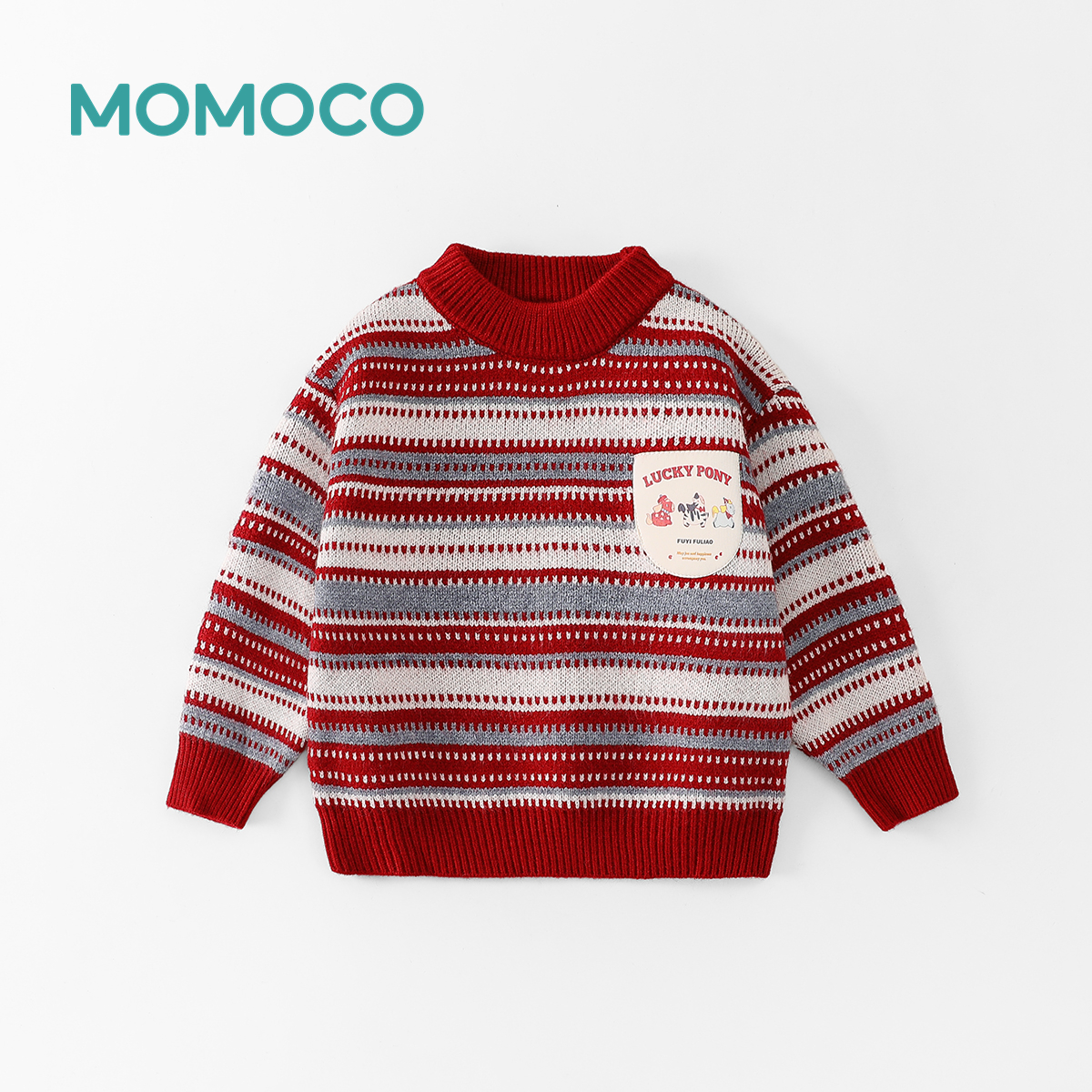MOMOCO/玛米玛卡冬季新款儿童休闲潮加厚年款毛衣77430230066