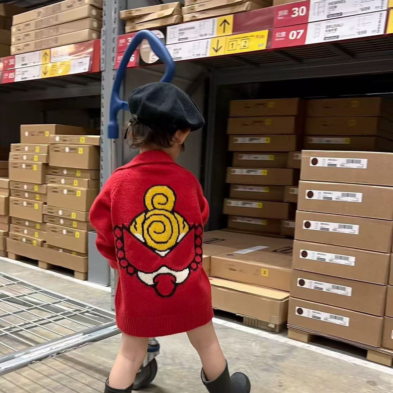 9001【后背大头】休闲翻领套头秋冬儿童毛衣