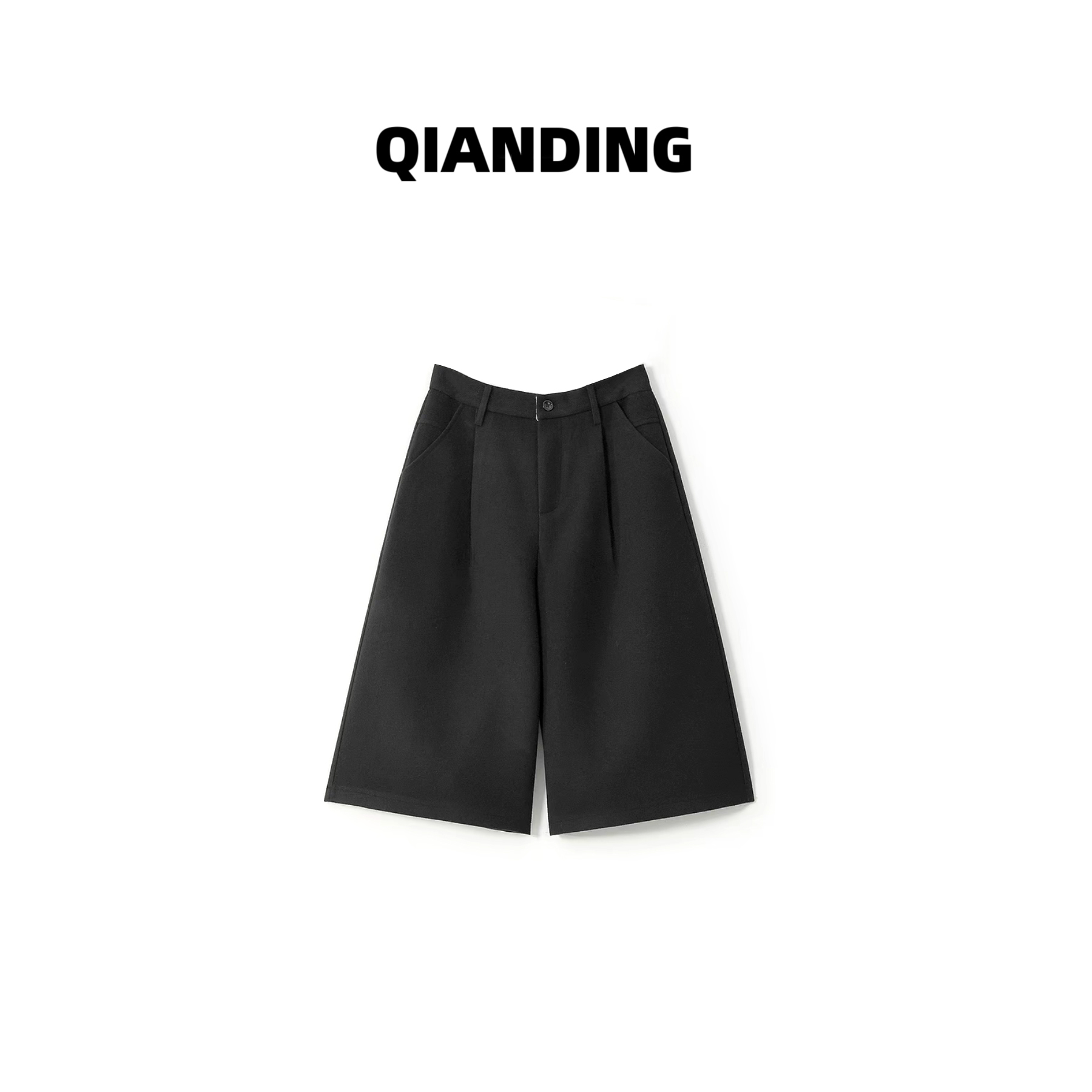 【QIANDING】【巴哈马七分裤】北纬43°绵羊毛高腰老钱时尚裤子249315